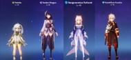 Raiden Shogun + Kokomi + Nahida + Kazuha team (Image via Sportskeeda/HoYoverse)